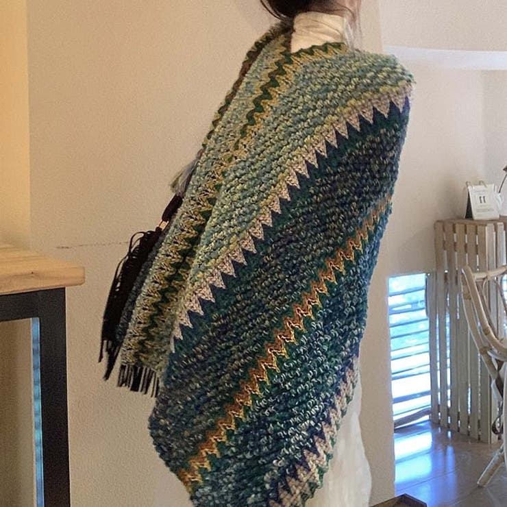 SHOPLIST限定】エスニック風。ショール毛布カーディガンケープポンチョ