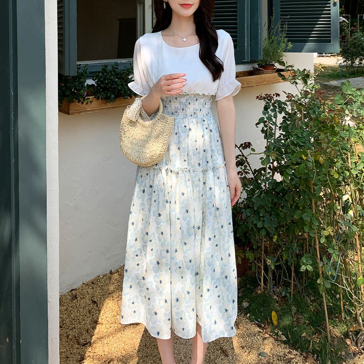 ワンピース ドッキング 花柄[品番：TY000007847]｜teddyshop（テディー