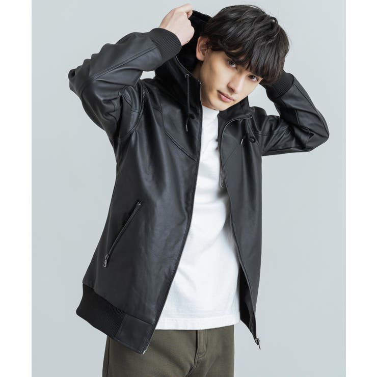 レザージャケット ブルゾン パーカー[品番：OE000006529]｜Rocky