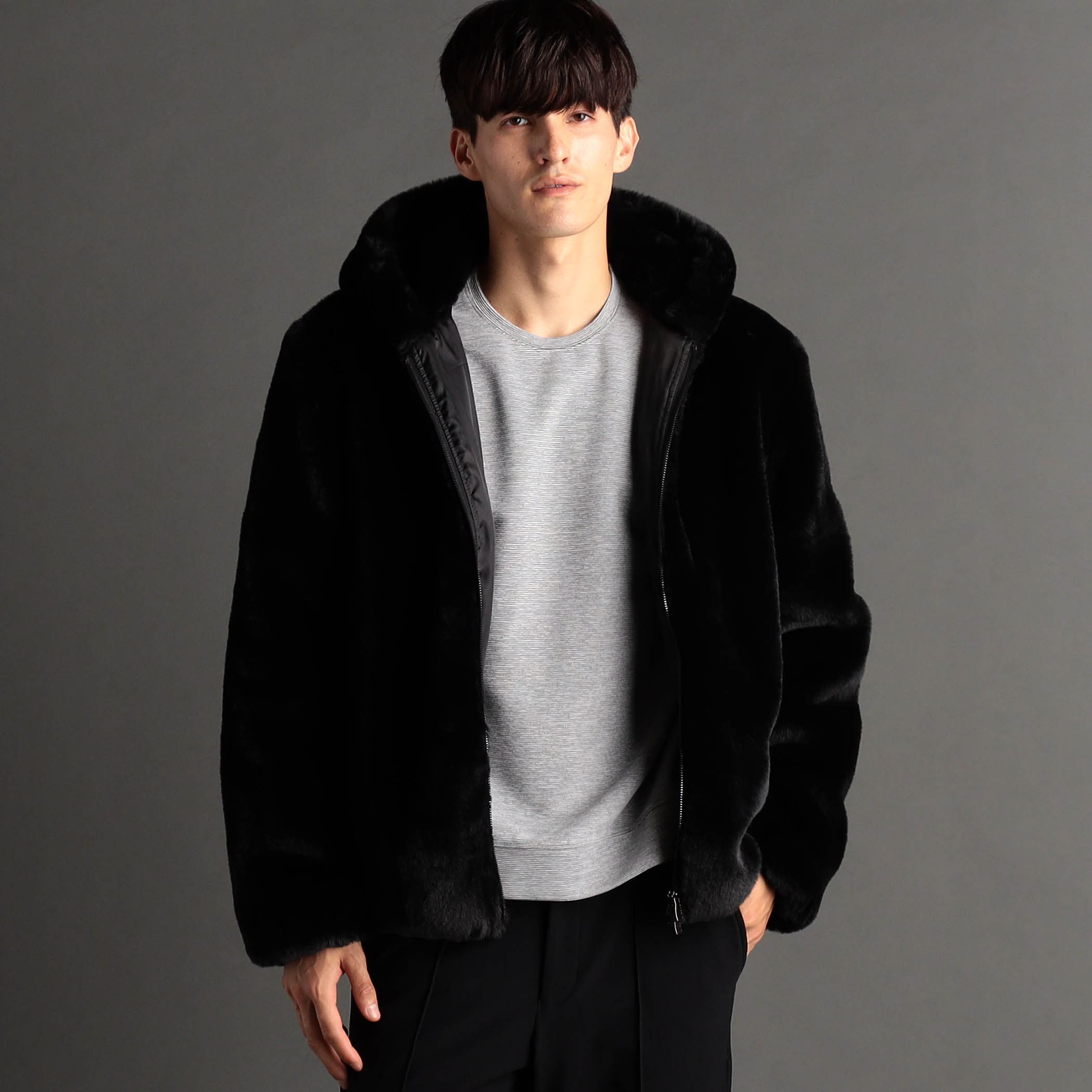 Faux fur フーディブルゾン[品番：NICW0006150]｜NICOLE（ニコル）の