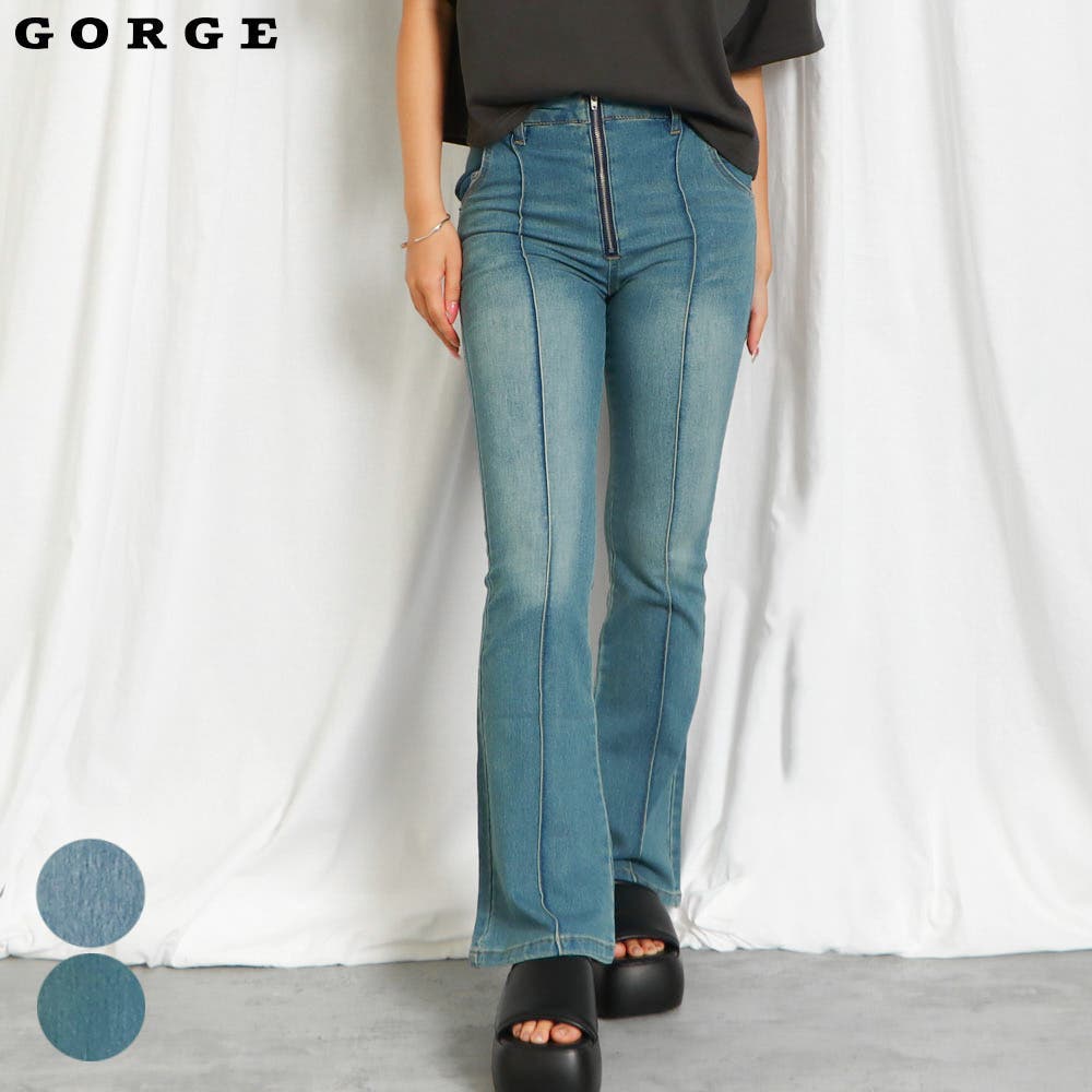 前ZIPセンターシームデニムパンツ[品番：GORW0009193]｜GORGE