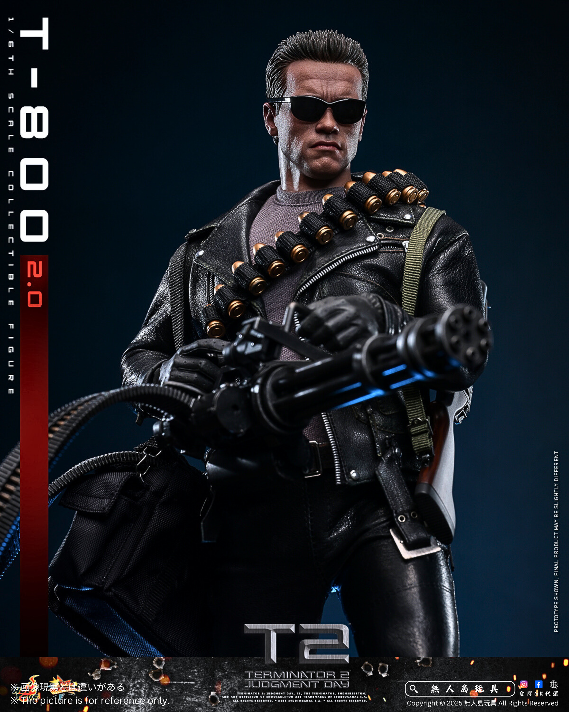 Hot Toys 1/6 可動珍藏人偶魔鬼終結者2 T-800 (2.0) [MMS795] – 無人島玩具
