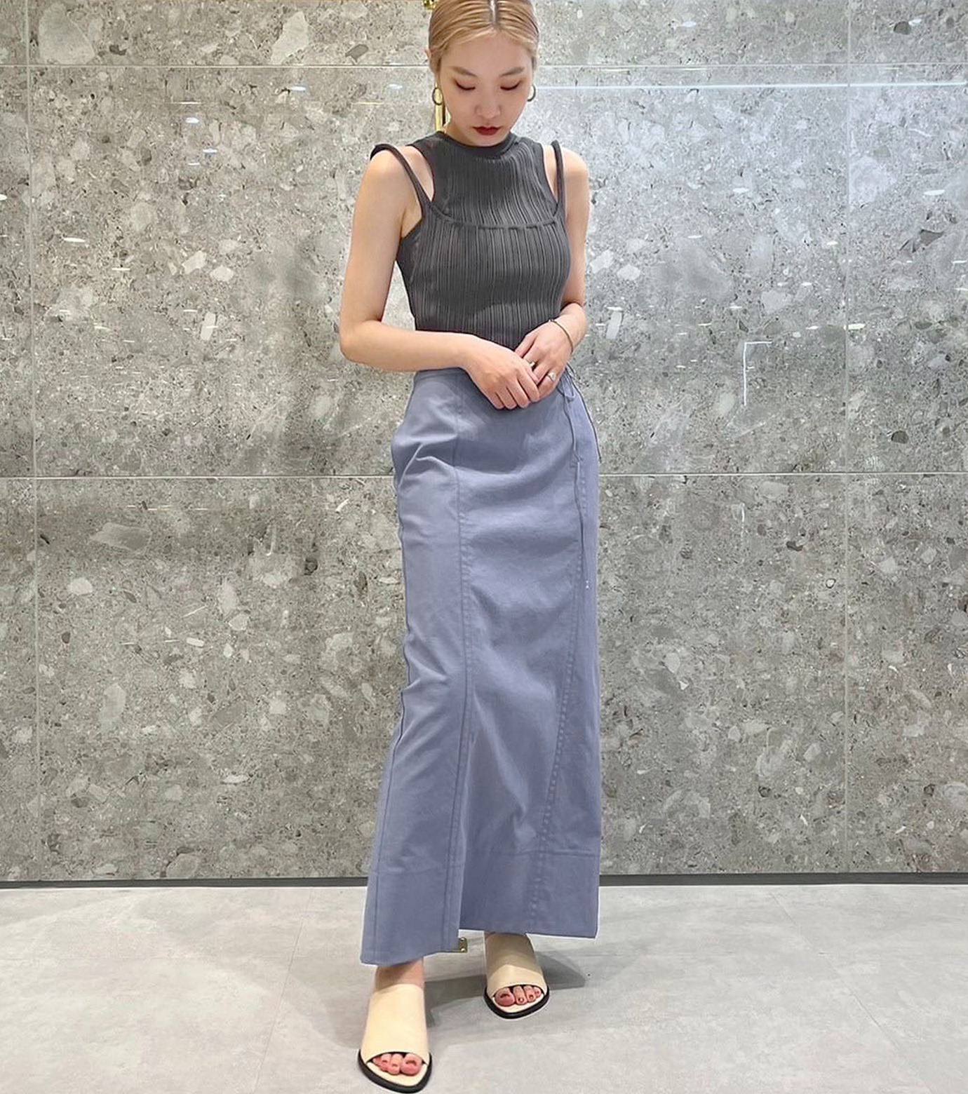 ル シェル ブルー - LE CIEL BLEU | Wrap Tie Skirt-Light | RESTIR