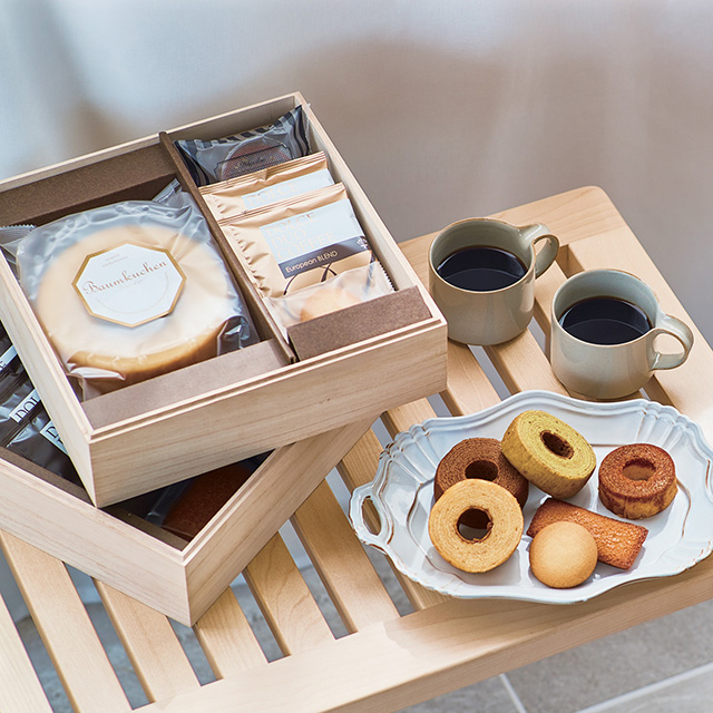 木箱入りスイーツ＆カタログ式ギフト サンクス オリーブグリーン