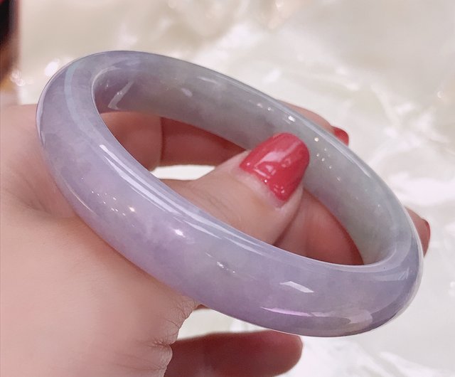 ラベンダー翡翠バングル | 17.5号 | 天然ミャンマー産翡翠A貨 | ギフト