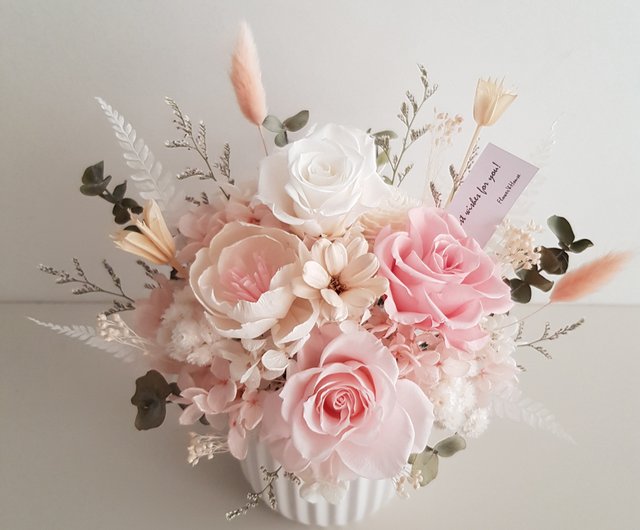 20%OFF】台湾 プリザーブドフラワー＋ドライフラワー 柔らかな淡い