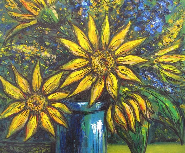 ラトビア 抽象的な花油絵キャンバス印象派スタイルアート家の装飾 DCS