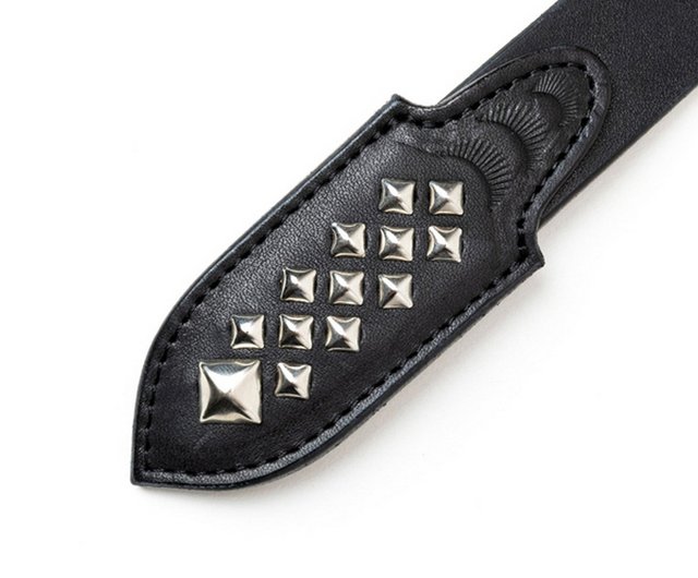 送料無料 20%OFF】台湾 Calee Studs Leather Narrow Belt シルバー