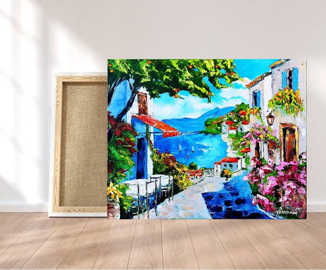 送料無料】ウクライナ ソレント絵画 イタリア オリジナルアート