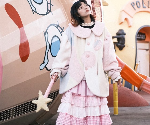 ムーグレ ファンタジーサーカス ピンクの小蛇刺繍多層ティアード