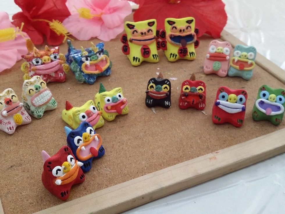 シーサー絵付け体験 ペイントをしてオリジナルシーサー作り！ハートや