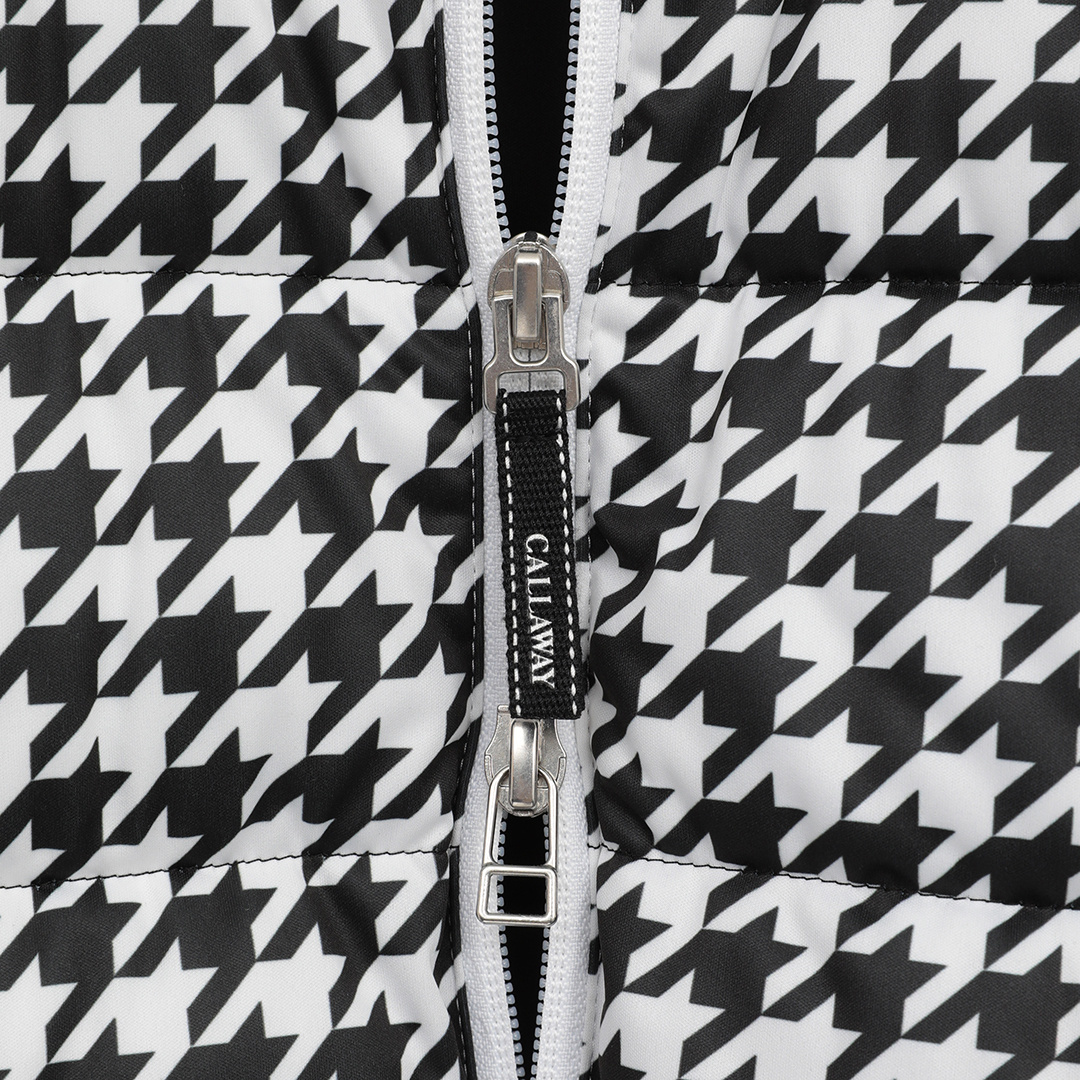 スターストレッチ千鳥プリント中綿ブルゾン (WOMENS)