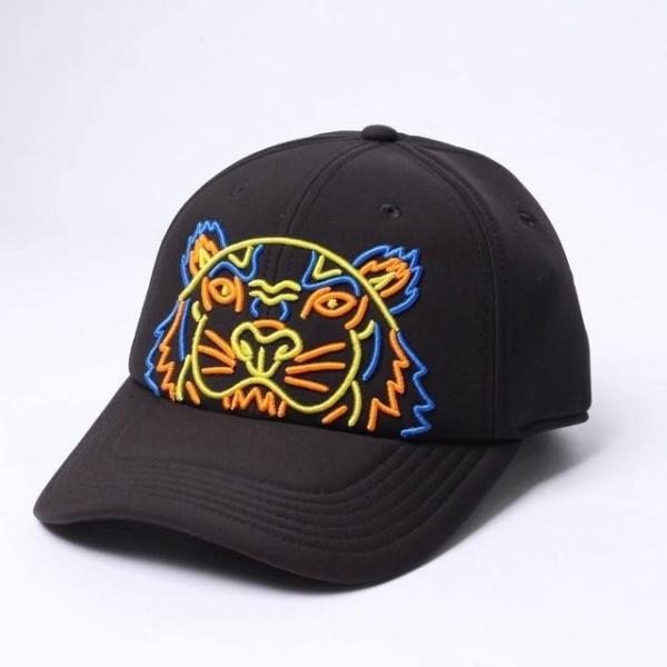 KENZO ケンゾー キャップ CAP タイガー Tiger ロゴ ネオン 蛍光 Black