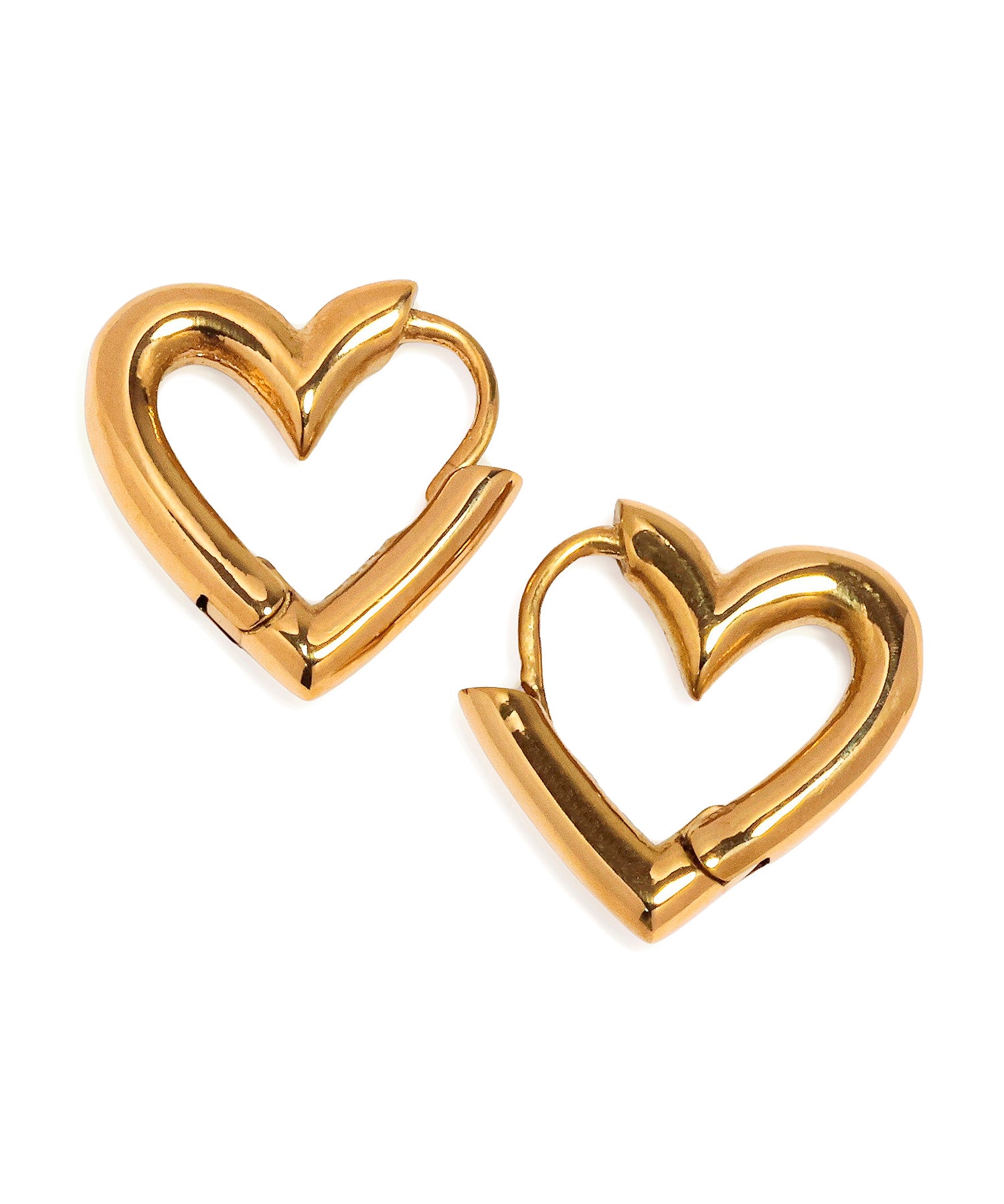 ゴールド]ワンタッチハートピアス