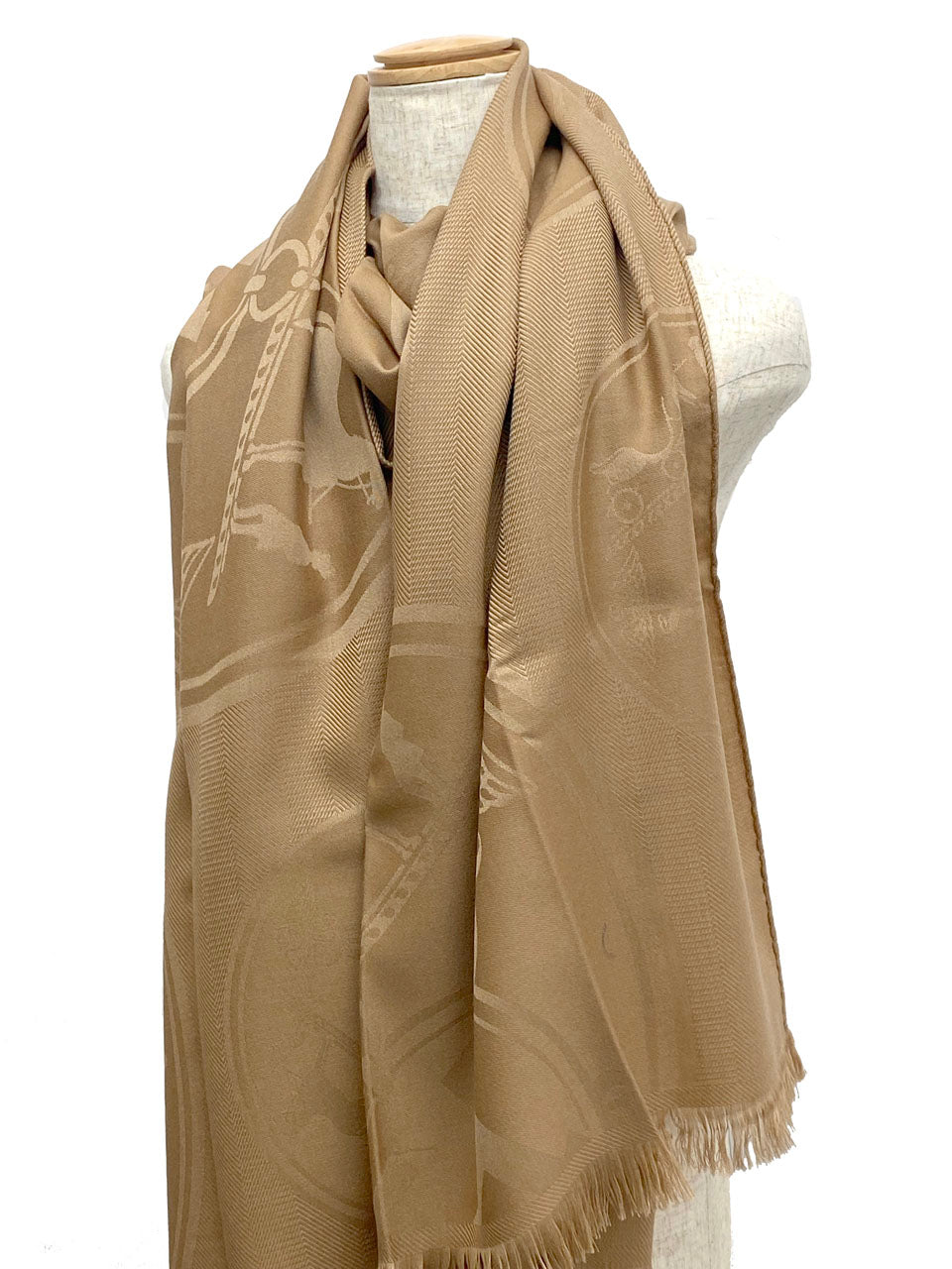 エルメス/カシミヤ＆シルク ストール 《New Libris（ニュー・リブリス