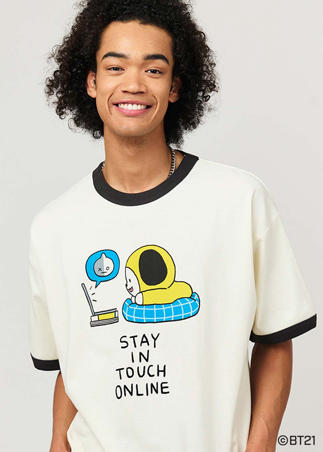 CHIMMY｜ビッグシルエットトリムTシャツ｜ユニセックス｜グラニフ