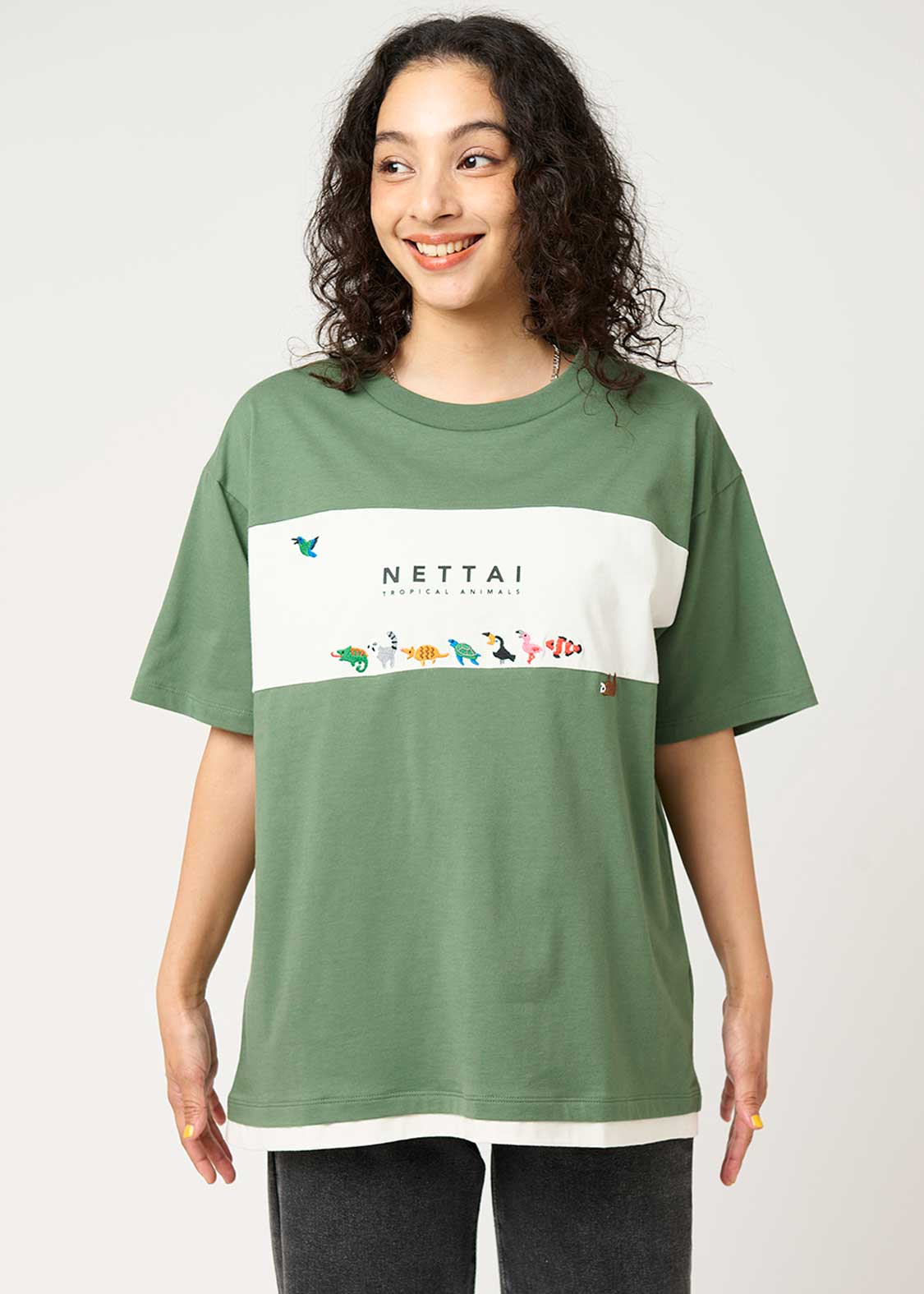 トロピカルアニマルズ｜レイヤードビッグシルエットTシャツ｜ユニ