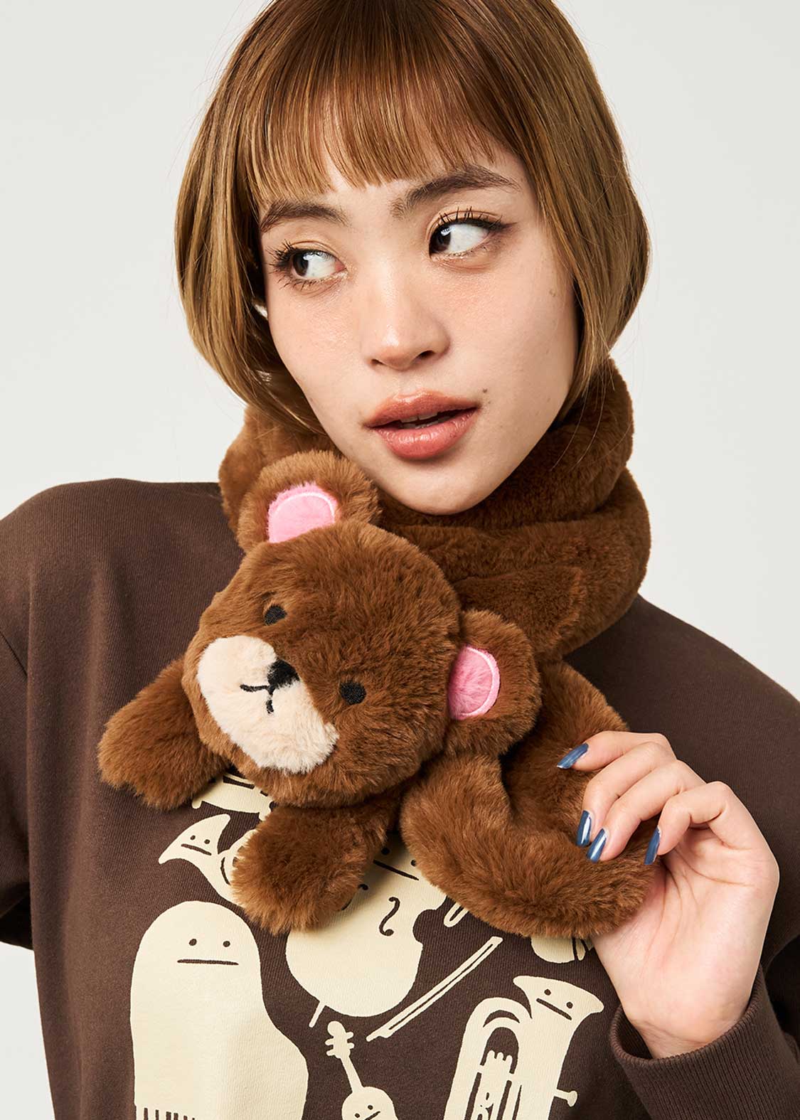 コントロールベア｜ぬいぐるみマフラー｜ユニセックス｜グラニフ