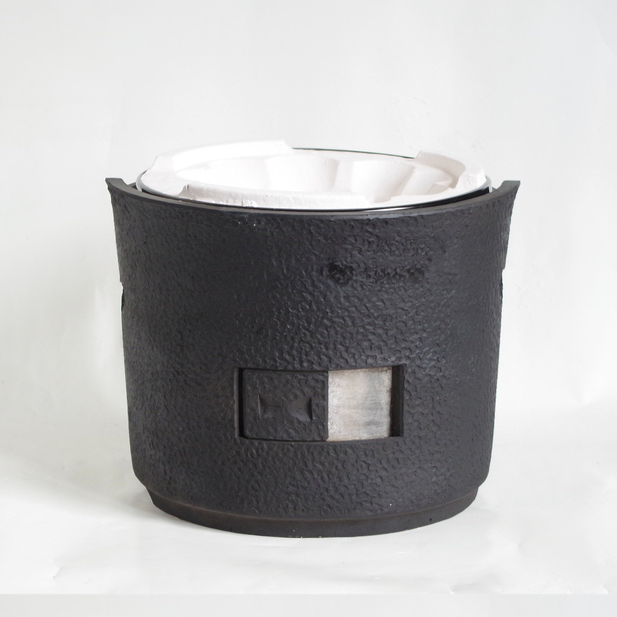 三河焼き七輪 炎匠 黒（三河焼+珪藻土コンロ） – 茶炭俱楽部