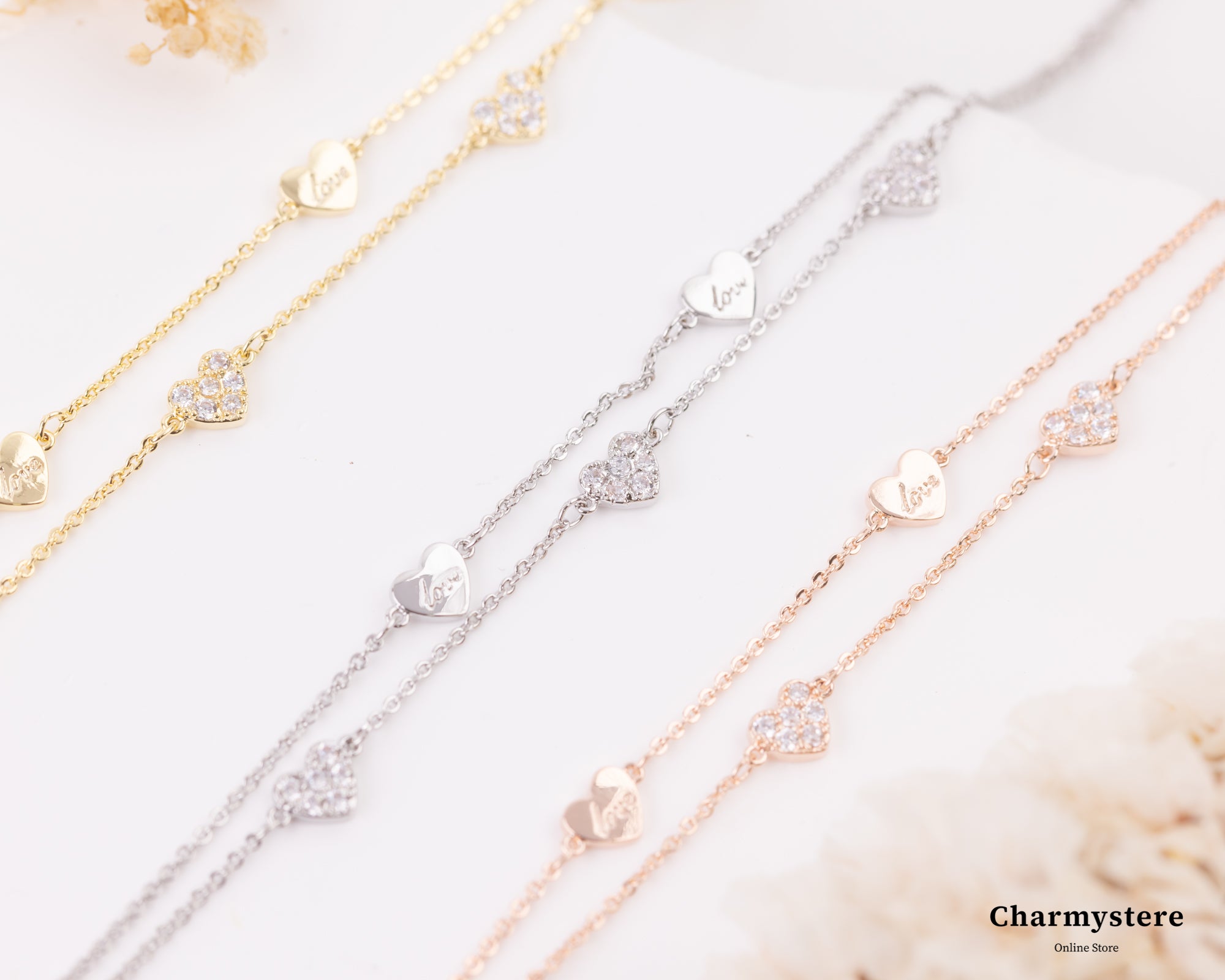 2連ハートLoveデザインブレスレット｜Charmystere｜シャルムステリア