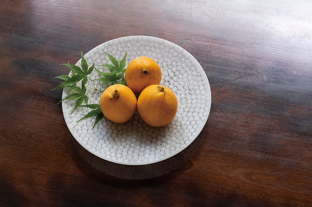 ムラーノガラス（ベネチアングラス）／Ercole Moretti 平丸皿「ブーケ