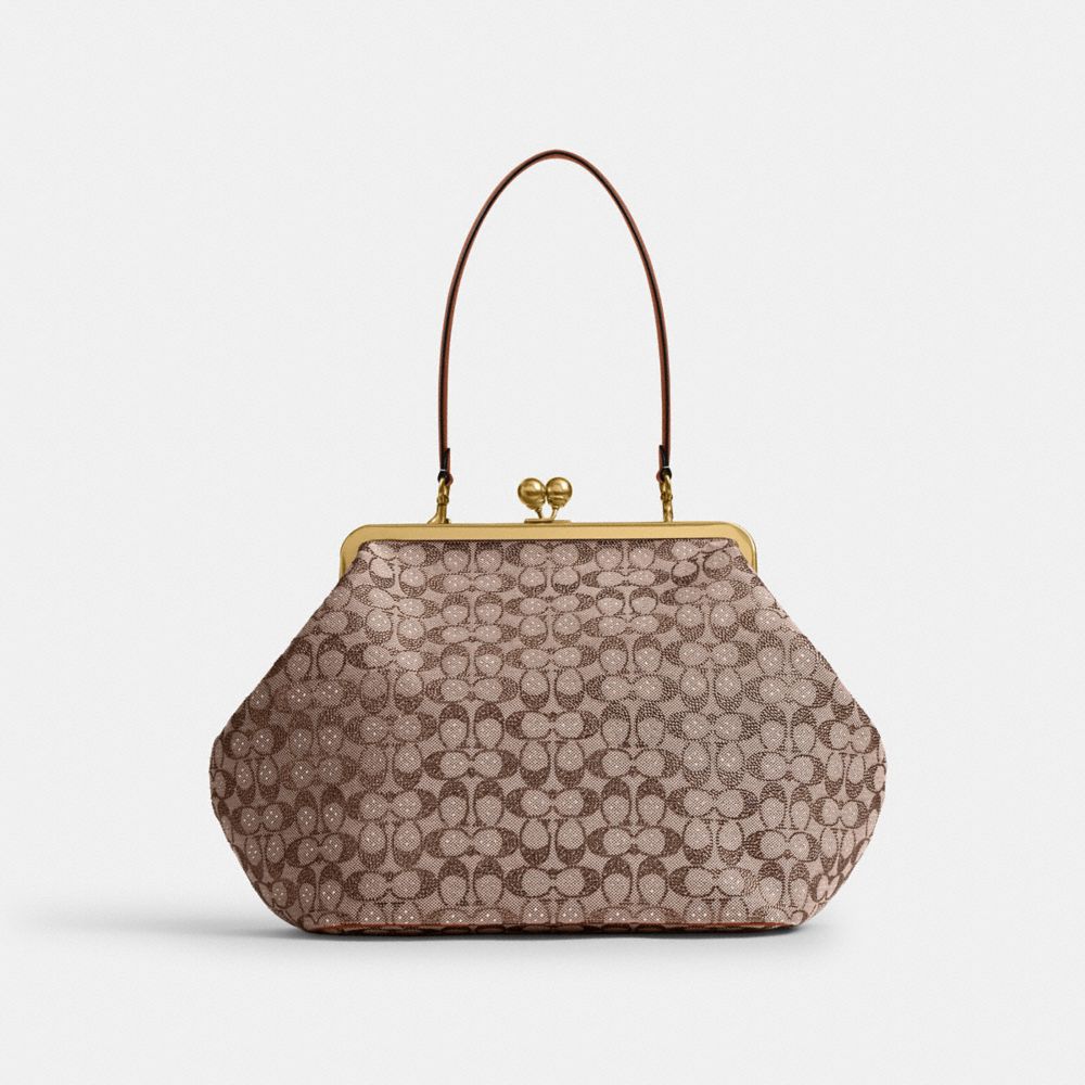 COACH® CH | Large Kisslock Frame Bag In Crystal Signature Jacquard