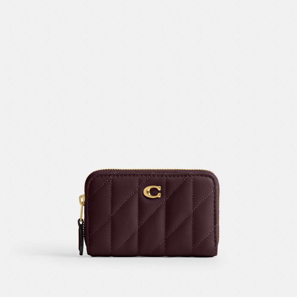 COACH® | Essential Small Zip Around Card Case In Signature Canvas