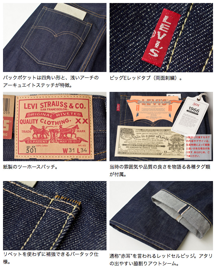 リーバイスビンテージクロージング LVC 501XX 1966モデル 665010135 未