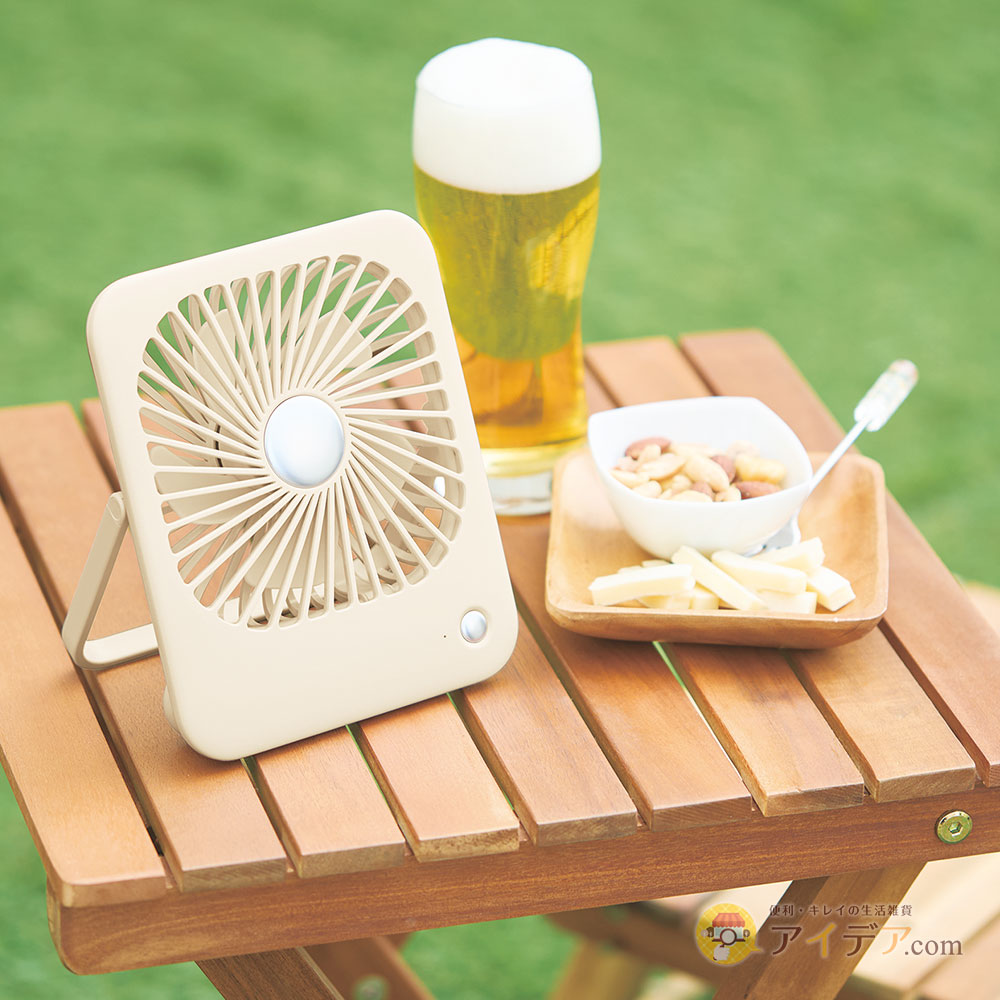 USB充電式】ポータブル扇風機｜スリム＆パワフルな折りたたみファン｜3