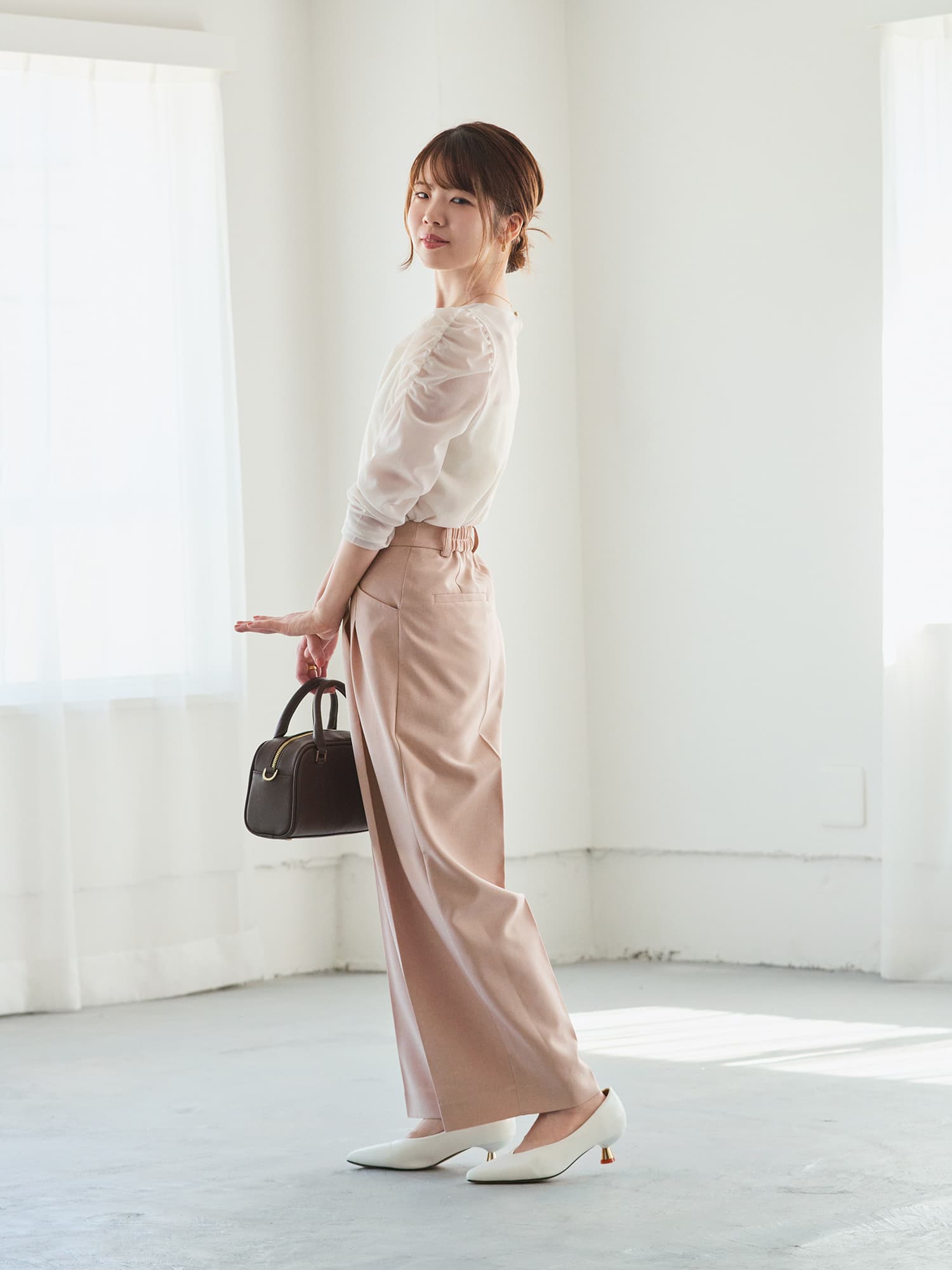 ツータックカーブパンツ-short & regular | 小柄・低身長女性向け