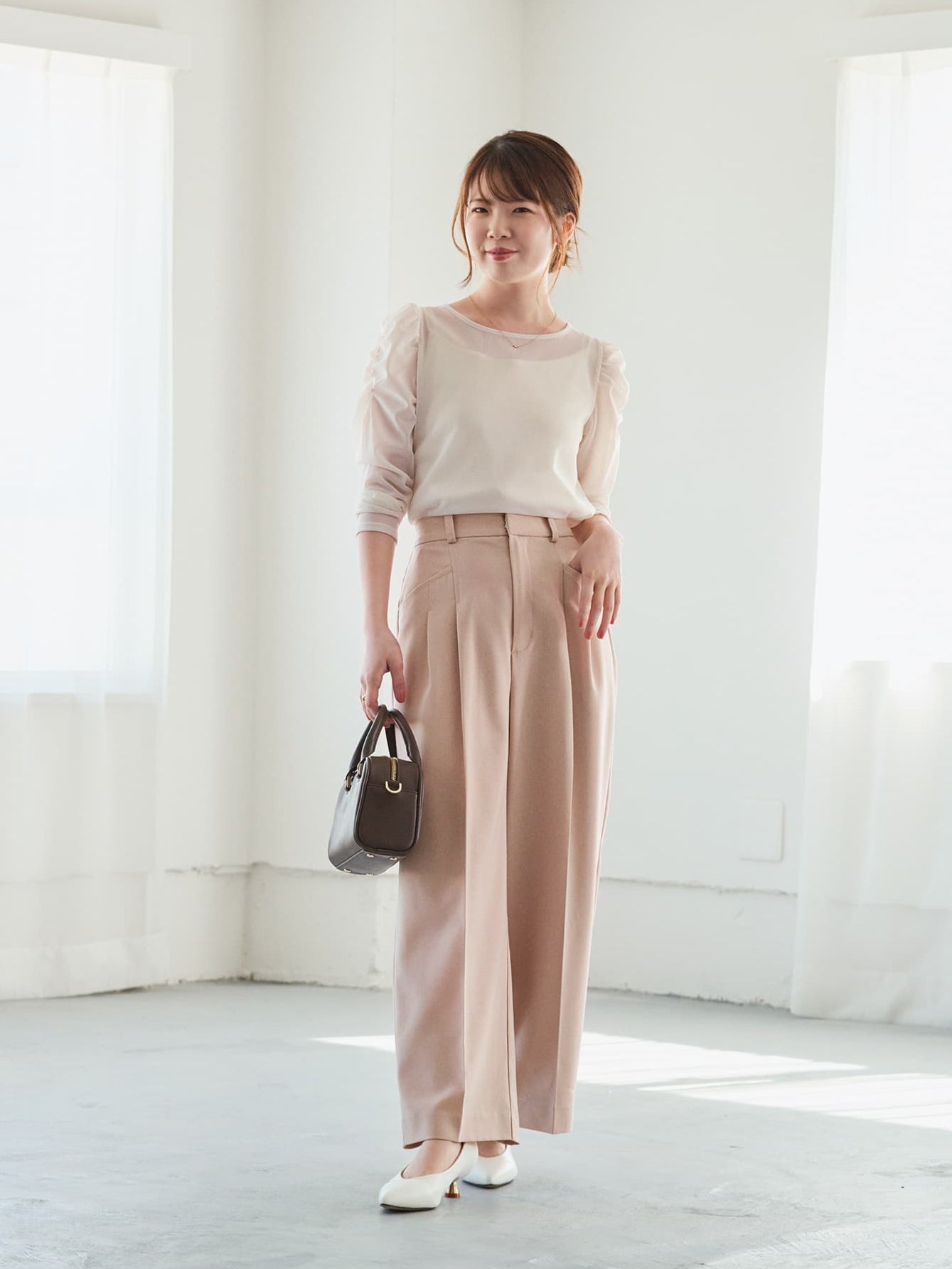 ツータックカーブパンツ-short & regular | 小柄・低身長女性向け