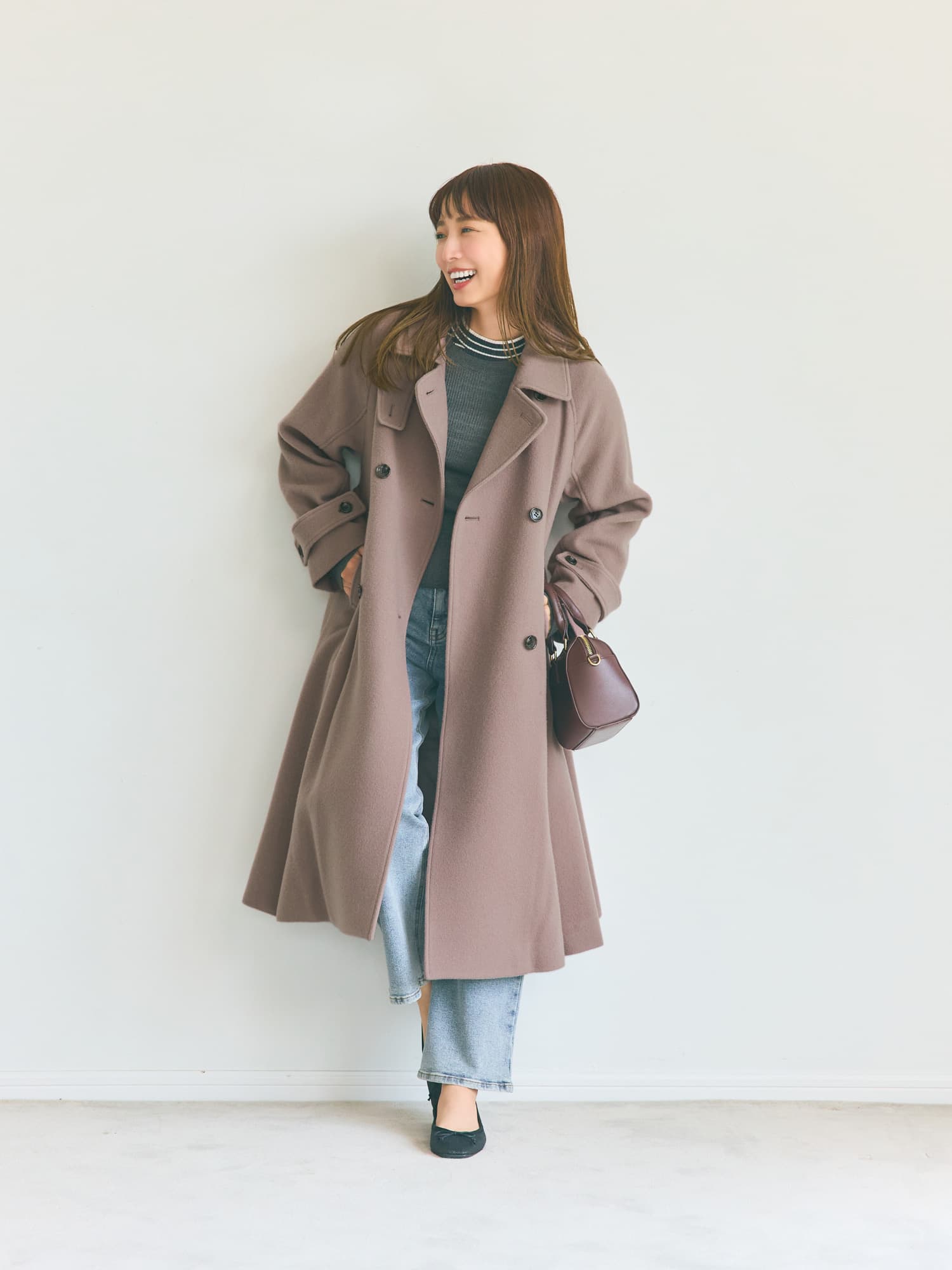 2wayカラーバックフレアウールコート-short & regular | 小柄・低身長