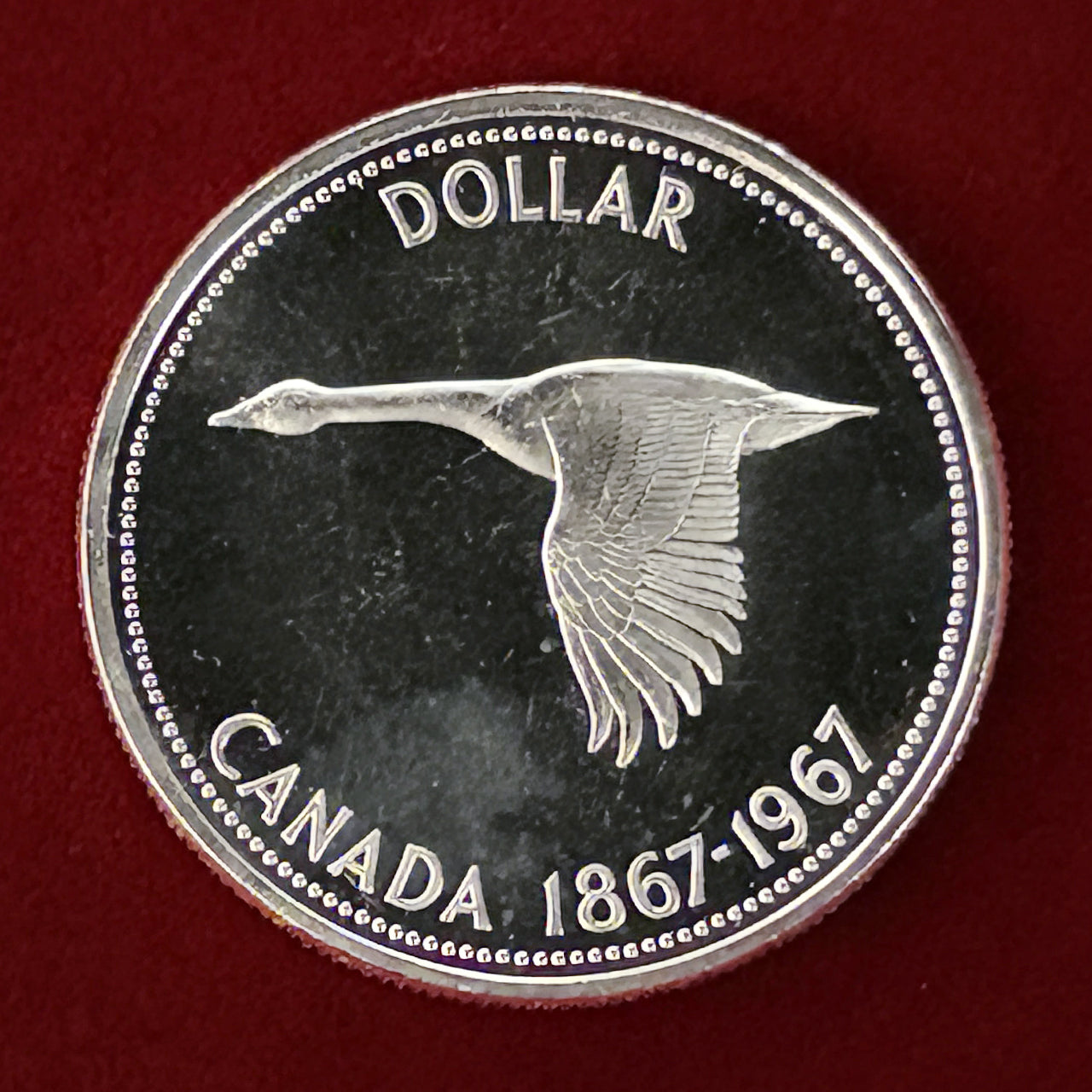 カナダ】カナダ建国100周年記念 1ドル 銀貨 プルーフ 1967［B-0000605