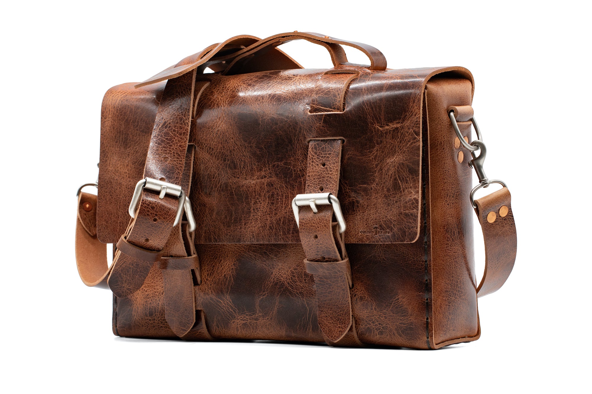 No. 4311 - Classic Leather Satchel – ColsenKeane Leather, LLC
