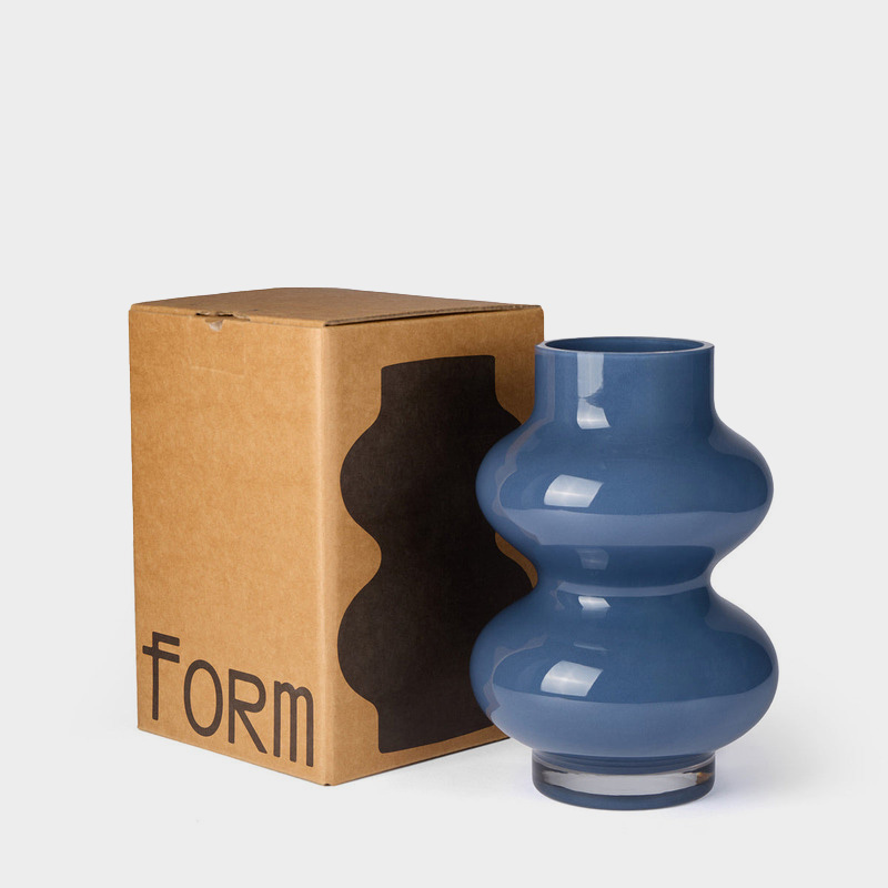 TCS フォーム ネイビー ガラス フラワーベース｜5%point | THE CONRAN