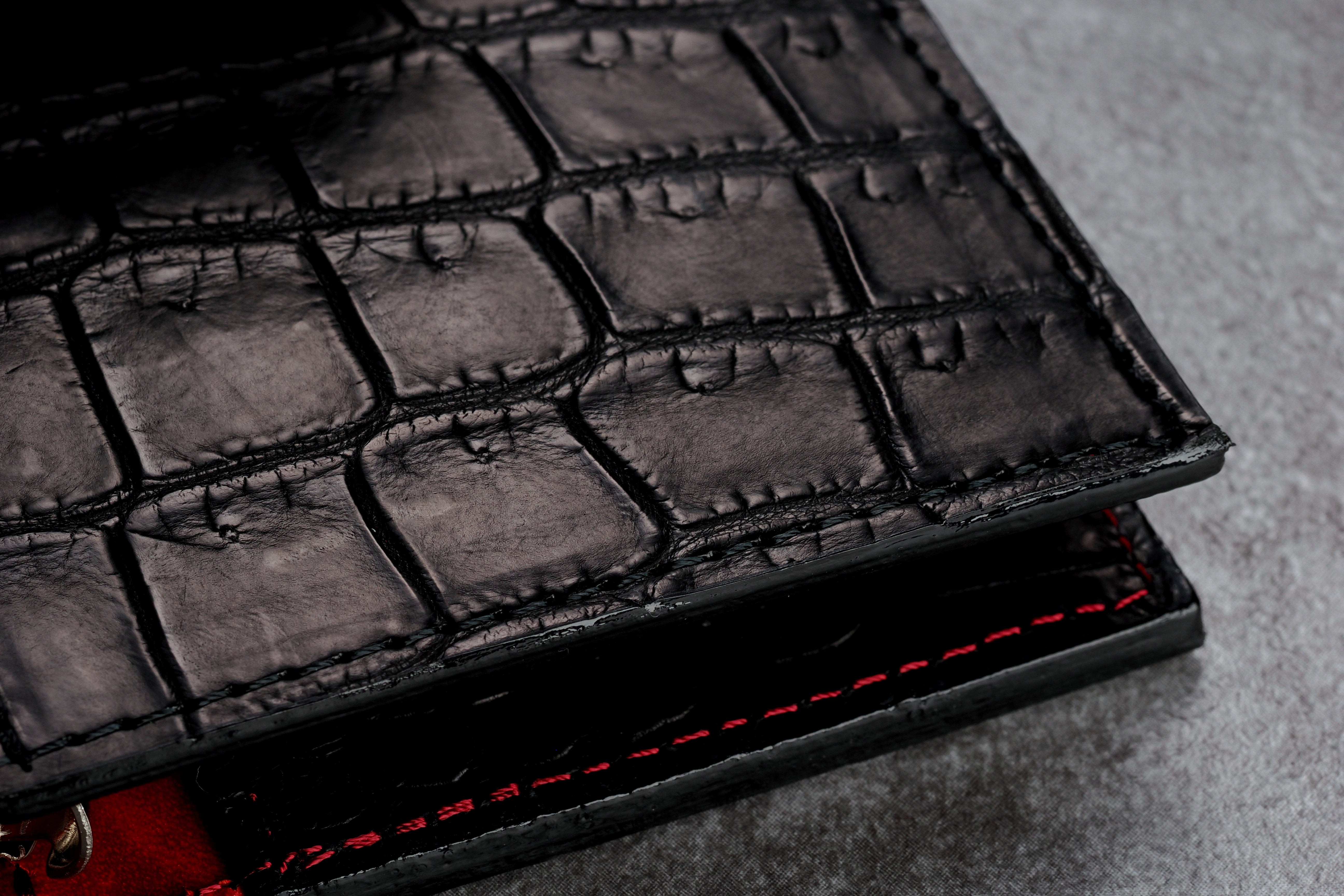 システム手帳 クロコダイル M5 φ11mm ブラック（趣味文オリジナル