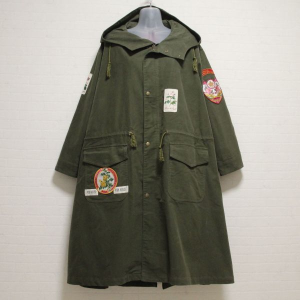 カーキ薔薇刺繍ワッペン使いモッズコート - ピンクハウス通販