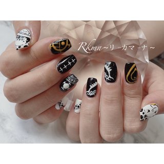 おすすめ順｜ブラック(黒)/#ワンピースネイルのネイルデザイン｜ネイル