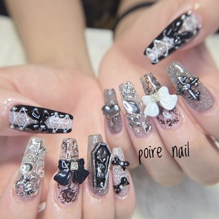 レース/ブラック/スカルプチュアのネイルデザイン｜ネイルブック