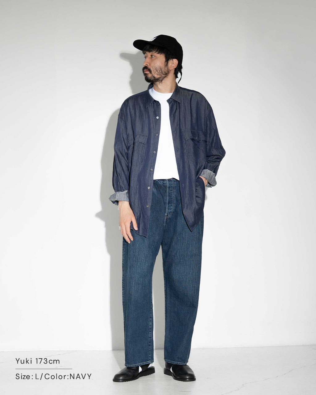 PORTER CLASSIC ポータークラシック 長袖シャツ キュプラ ロールアップ