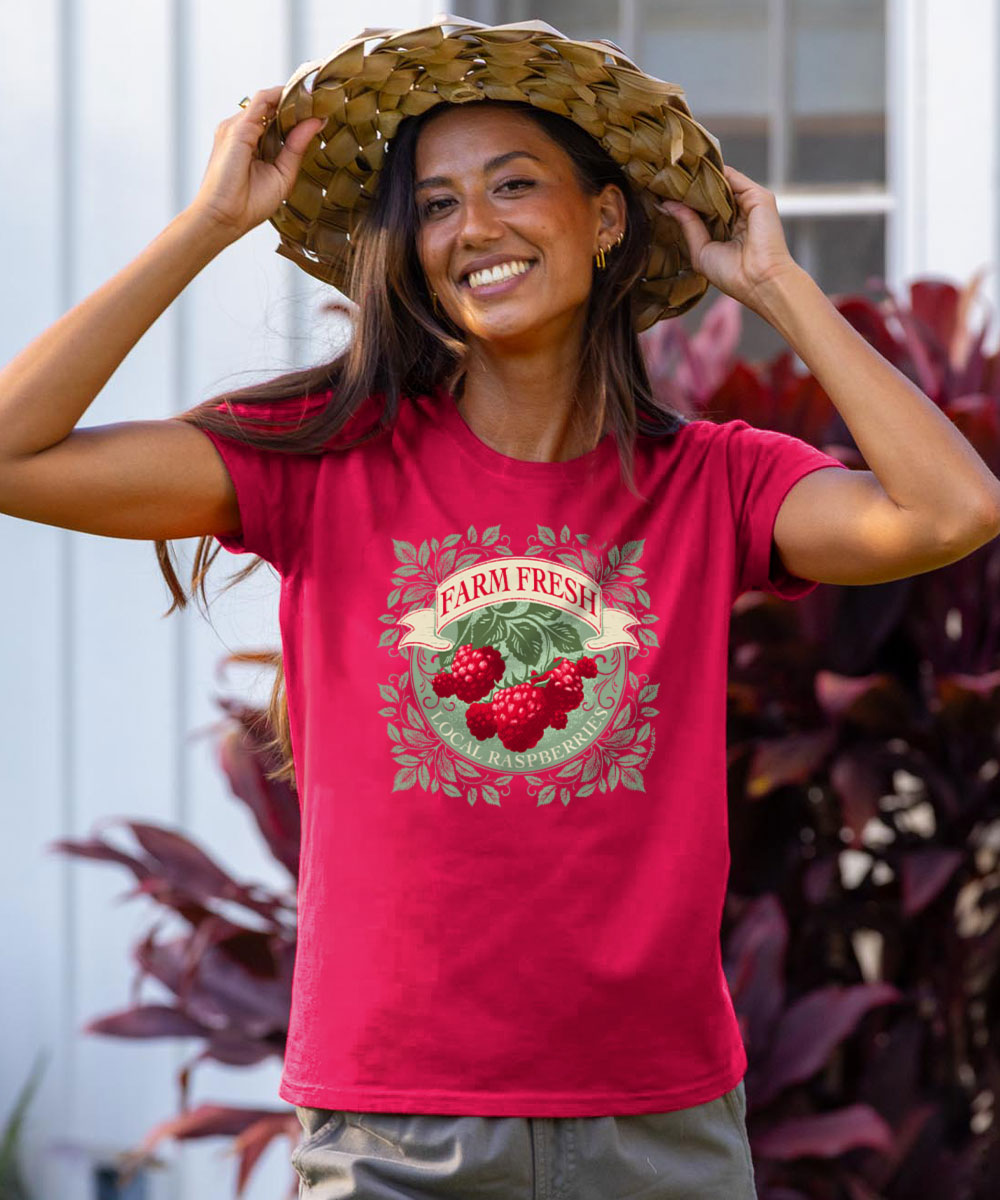 Local Raspberries - Raspberry Dyed Short Sleeve Crewneck T-Shirt