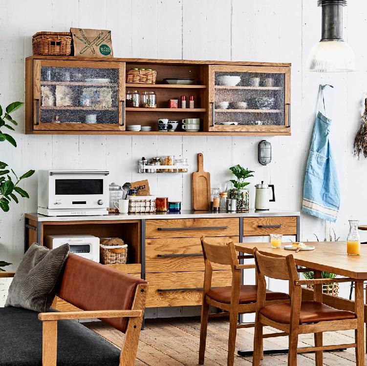 関家具 ダイニングボード+アトランダム下台ダス カップボード Easy