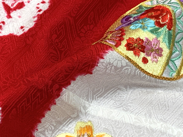 七五三 7歳 女の子用 日本製 正絹 本絞り 刺繍入り 絵羽付け 四つ身の