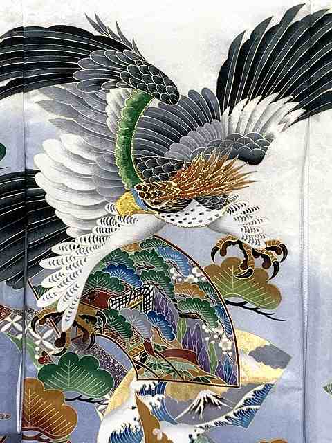 お宮参り 着物 男の子 赤ちゃんのお祝い着 熨斗目 刺繍入り 産着 初着