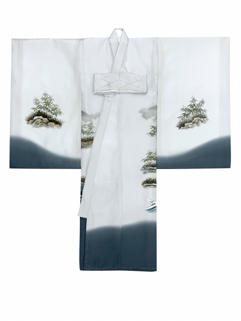 お宮参り 男の子 着物 正絹 日本製 高級 素描き 正絹 赤ちゃんのお祝い