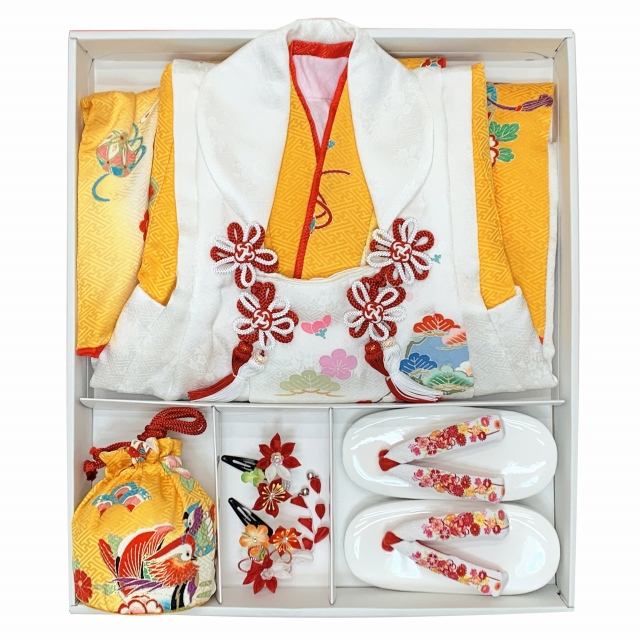 七五三 3歳 着物 セット 女の子 被布セット 正絹 手描き の被布コート