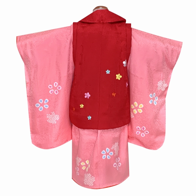 七五三 3歳 着物 セット 女の子 被布セット 本絞り柄・刺しゅう入り