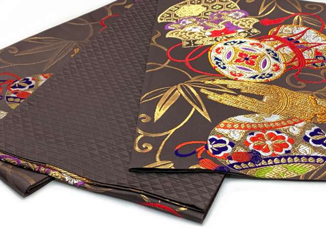 西陣織 袋帯 正絹 こども・ジュニア用 日本製 全通の女の子用祝帯