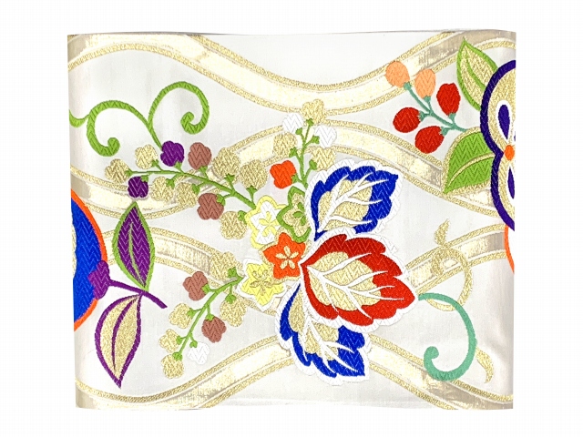 西陣織 袋帯 正絹 こども・ジュニア用 日本製 全通の女の子用祝帯