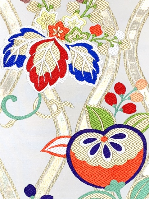 西陣織 袋帯 正絹 こども・ジュニア用 日本製 全通の女の子用祝帯